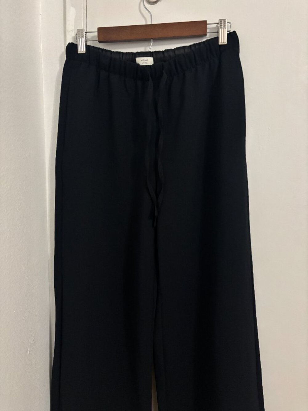 Wilfred Black Wide-Leg Drawstring Pants